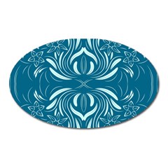 Folk Flowers Print Floral Pattern Ethnic Art Oval Magnet by Eskimos