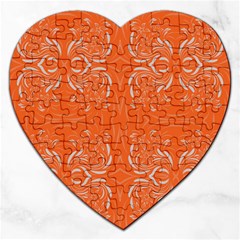 Folk Flowers Print Floral Pattern Ethnic Art Jigsaw Puzzle (heart) by Eskimos