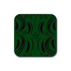 Folk Flowers Print Floral Pattern Ethnic Art Rubber Coaster (square) by Eskimos