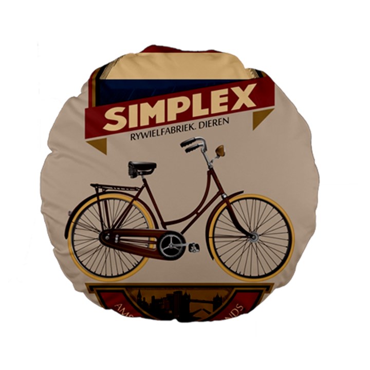 Simplex Bike 001 design by trijava Standard 15  Premium Flano Round Cushions