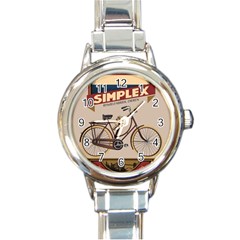 Simplex Bike 001 Design By Trijava Round Italian Charm Watch by nate14shop