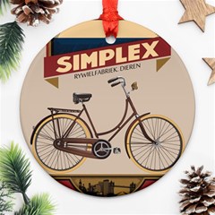 Simplex Bike 001 Design By Trijava Round Ornament (two Sides) by nate14shop