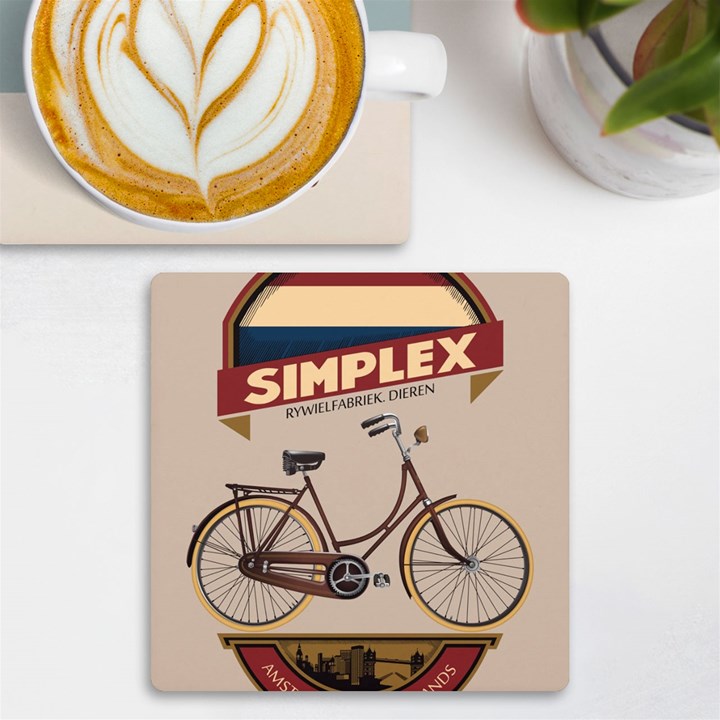 Simplex Bike 001 design by trijava UV Print Square Tile Coaster 