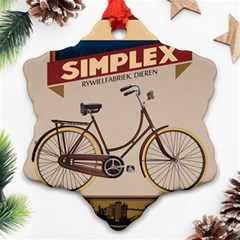 Simplex Bike 001 Design By Trijava Snowflake Ornament (two Sides) by nate14shop