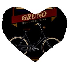 Gruno Bike 002 By Trijava Printing Large 19  Premium Heart Shape Cushions by nate14shop