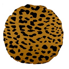 Animal Print - Leopard Jaguar Dots Large 18  Premium Round Cushions by ConteMonfrey