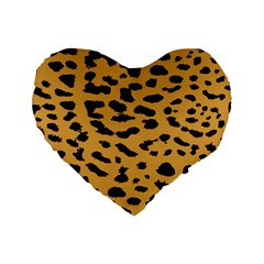 Animal Print - Leopard Jaguar Dots Standard 16  Premium Heart Shape Cushions by ConteMonfrey