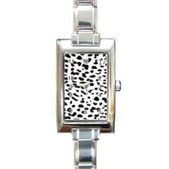 Black And White Leopard Dots Jaguar Rectangle Italian Charm Watch by ConteMonfrey