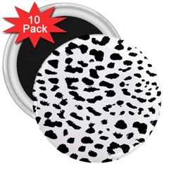 Black And White Leopard Dots Jaguar 3  Magnets (10 Pack)  by ConteMonfrey