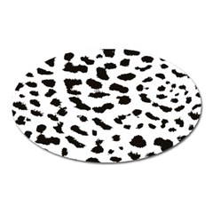 Black And White Leopard Dots Jaguar Oval Magnet by ConteMonfrey