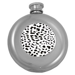 Black And White Leopard Dots Jaguar Round Hip Flask (5 Oz) by ConteMonfrey