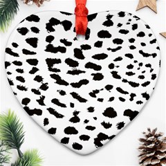 Black And White Leopard Dots Jaguar Heart Ornament (two Sides) by ConteMonfrey