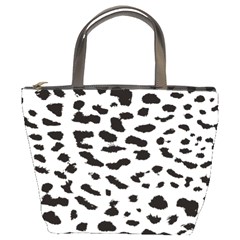 Black And White Leopard Dots Jaguar Bucket Bag by ConteMonfrey