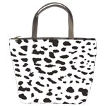 Black and white Leopard dots Jaguar Bucket Bag Front