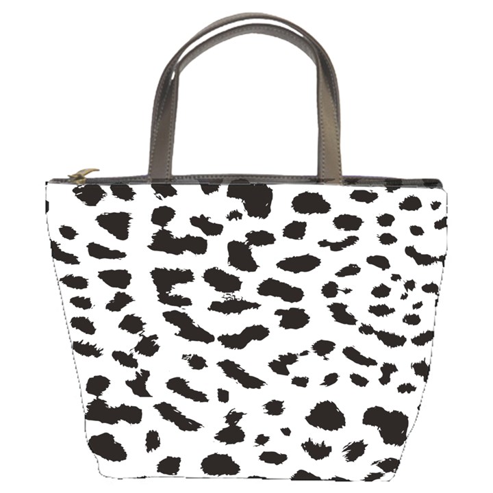 Black and white Leopard dots Jaguar Bucket Bag