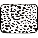 Black and white Leopard dots Jaguar Double Sided Fleece Blanket (Mini)  35 x27  Blanket Front