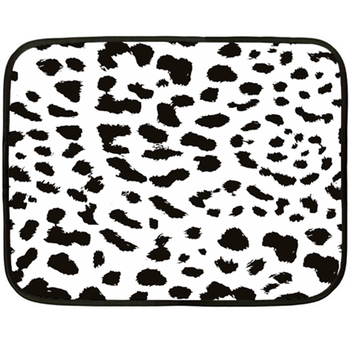 Black and white Leopard dots Jaguar Double Sided Fleece Blanket (Mini) 