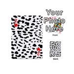 Black and white Leopard dots Jaguar Playing Cards 54 Designs (Mini) Front - Heart2