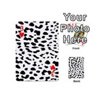 Black and white Leopard dots Jaguar Playing Cards 54 Designs (Mini) Front - Heart3