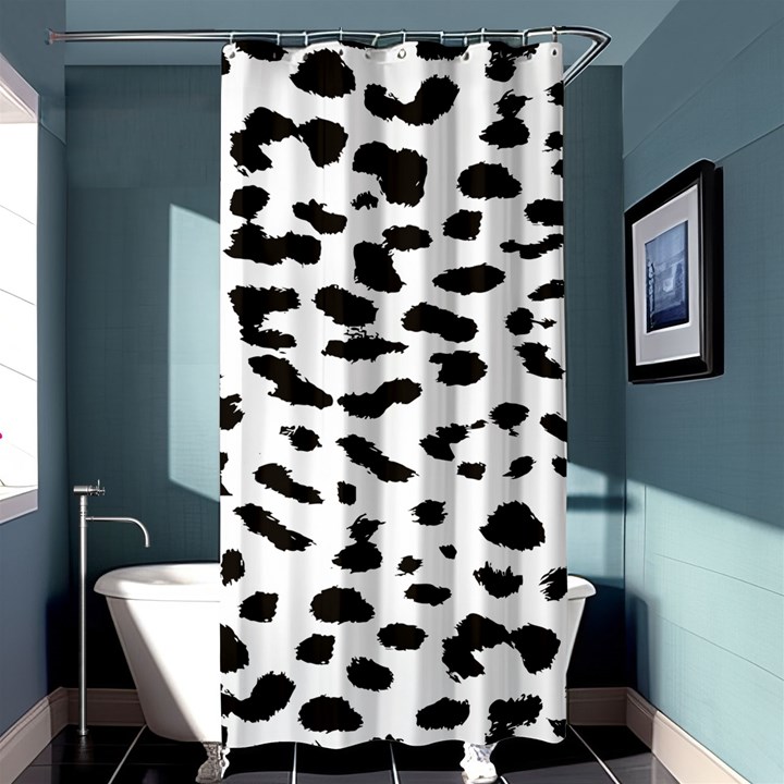 Black and white Leopard dots Jaguar Shower Curtain 36  x 72  (Stall) 