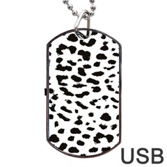 Black And White Leopard Dots Jaguar Dog Tag Usb Flash (two Sides) by ConteMonfrey