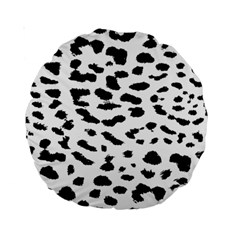 Black And White Leopard Dots Jaguar Standard 15  Premium Round Cushions by ConteMonfrey