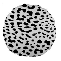 Black And White Leopard Dots Jaguar Large 18  Premium Round Cushions by ConteMonfrey