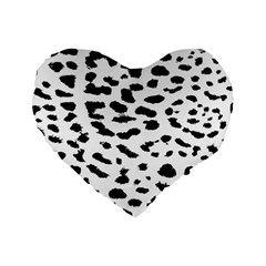 Black And White Leopard Dots Jaguar Standard 16  Premium Heart Shape Cushions by ConteMonfrey