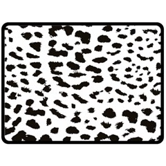 Black And White Leopard Dots Jaguar Double Sided Fleece Blanket (large)  by ConteMonfrey