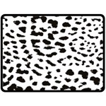 Black and white Leopard dots Jaguar Double Sided Fleece Blanket (Large)  80 x60  Blanket Front