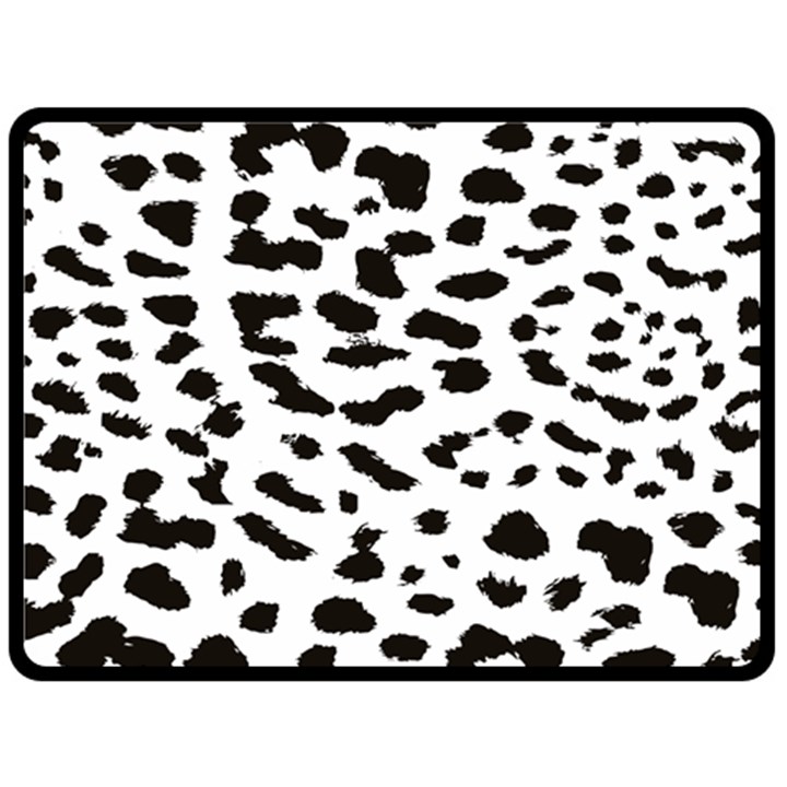 Black and white Leopard dots Jaguar Double Sided Fleece Blanket (Large) 