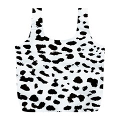 Black And White Leopard Dots Jaguar Full Print Recycle Bag (l)