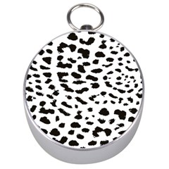 Black And White Leopard Dots Jaguar Silver Compasses by ConteMonfrey