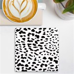 Black and white Leopard dots Jaguar UV Print Square Tile Coaster  Front