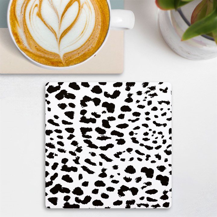 Black and white Leopard dots Jaguar UV Print Square Tile Coaster 