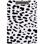 Black and white Leopard dots Jaguar A4 Clipboard Front