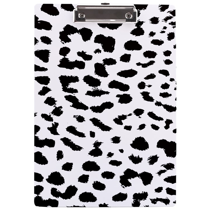 Black and white Leopard dots Jaguar A4 Clipboard