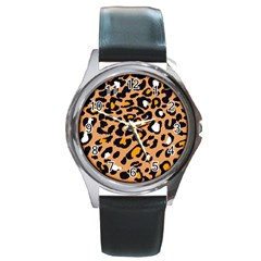 Leopard Jaguar Dots Round Metal Watch by ConteMonfrey