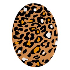 Leopard Jaguar Dots Ornament (oval) by ConteMonfrey