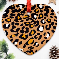 Leopard Jaguar Dots Ornament (heart) by ConteMonfrey