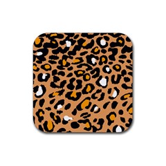 Leopard Jaguar Dots Rubber Coaster (square) by ConteMonfrey