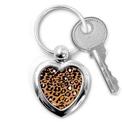 Leopard Jaguar Dots Key Chain (heart) by ConteMonfrey