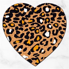 Leopard Jaguar Dots Jigsaw Puzzle (heart) by ConteMonfrey