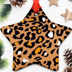 Leopard Jaguar Dots Star Ornament (two Sides) by ConteMonfrey