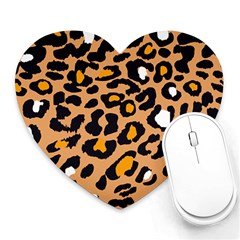 Leopard Jaguar Dots Heart Mousepads by ConteMonfrey