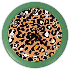 Leopard Jaguar Dots Color Wall Clock by ConteMonfrey