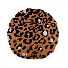 Leopard Jaguar Dots Standard 15  Premium Round Cushions by ConteMonfrey