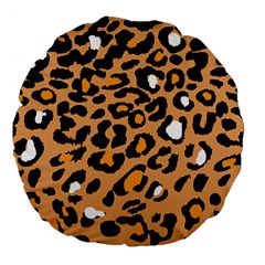 Leopard Jaguar Dots Large 18  Premium Flano Round Cushions by ConteMonfrey