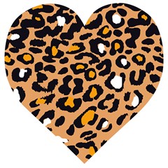 Leopard Jaguar Dots Wooden Puzzle Heart by ConteMonfrey