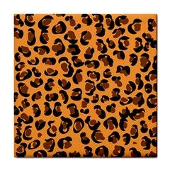 Orange Leopard Jaguar Dots Tile Coaster by ConteMonfrey